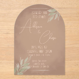 Terracotta Boho Wedding Invitation with Minimalist Acryl Uitnodigingen