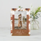 Terracotta Boho Wedding Two Sided Bedankt Foto (Staand voorkant)