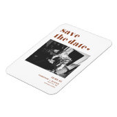 Terracotta Bold Typografie Foto Opslaan van de Dat Magneet (Linkerzijde)