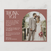 Terracotta boog foto bruiloft dank u Briefkaart (Voorkant)