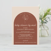 Terracotta Botanische Mail Virtuele Baby Shower Kaart (Staand voorkant)