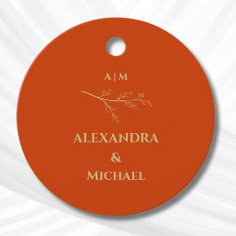 Terracotta Botanische Minimalistische bruiloft Dan Bedankjes Labels