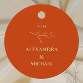 Terracotta Botanische Minimalistische bruiloft Dan Bedankjes Labels