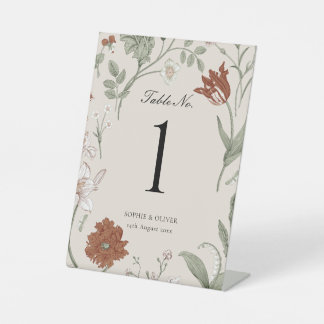 Terracotta Botanische Tafelnummers Reclamebord Met Voetstuk