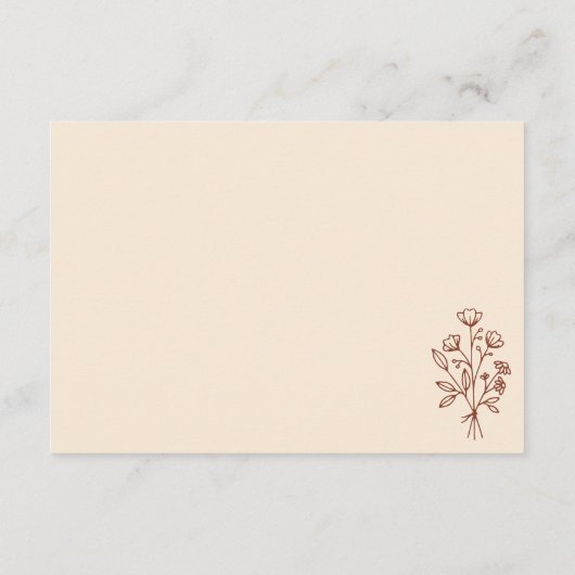 Terracotta Bouquet Boho Botanicals sla onze datum Informatiekaartje (Achterkant)