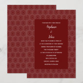 Terracotta Bourgogne Rode Bloemen Boho Bruiloft Kaart (Voorkant / Achterkant)