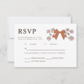 Terracotta Bow Floral Wedding RSVP Meal Choice (Devant)