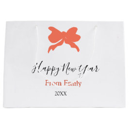 Terracotta bow happy new year name year boho retro groot cadeauzakje