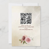 Terracotta brown boho flower bruiloft kaart (Achterkant)