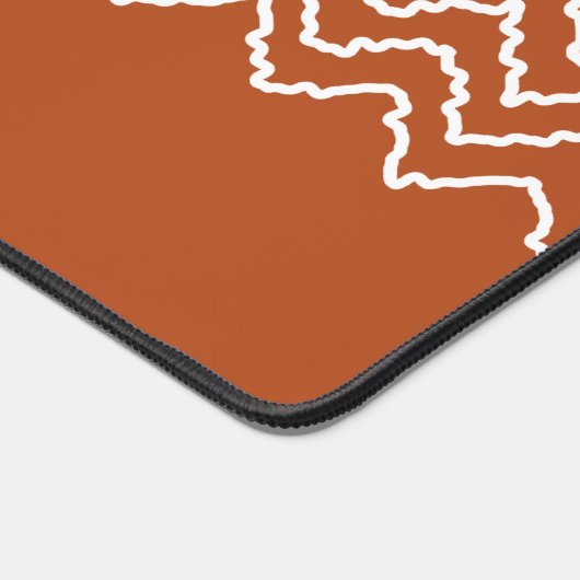 Terracotta Brown Squiggly Chevron Zigzag Pattern (Coin)