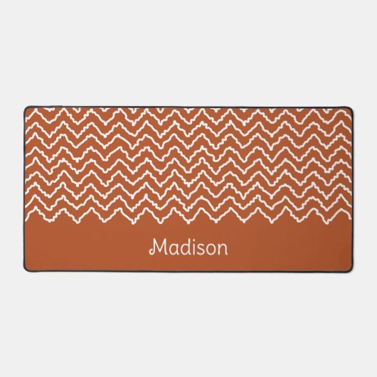 Terracotta Brown Squiggly Chevron Zigzag Pattern (Recto)