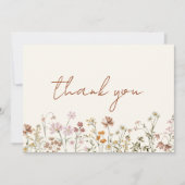 Terracotta Bruidsdouche met Wilde Bloemen Bedankkaart (Voorkant)