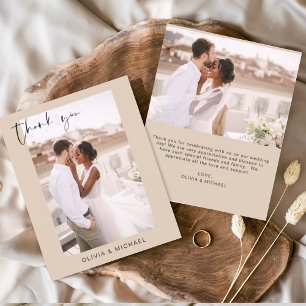 Terracotta bruiloft dank u foto minimalistische Ka