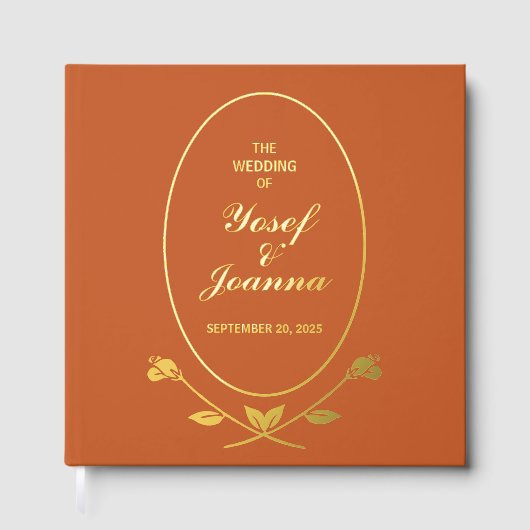 Terracotta bruiloft Folie gastenboek (Voorkant)