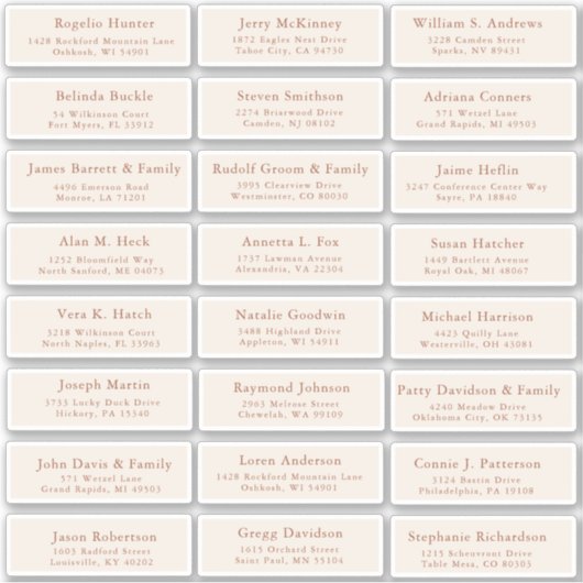 Terracotta bruiloft gast adresetiketten sticker (Voorkant)