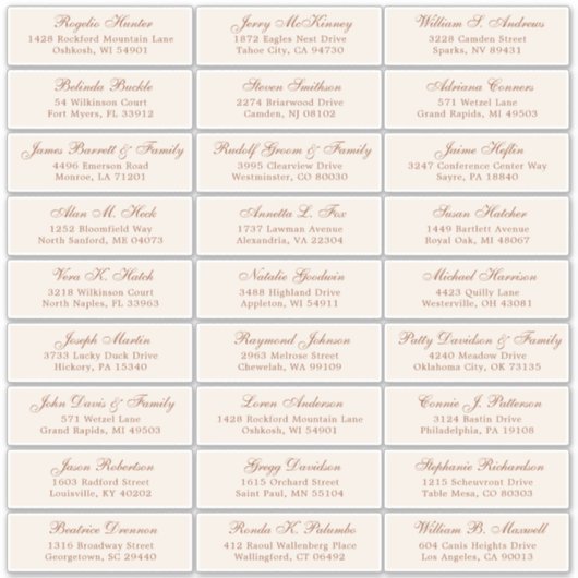 Terracotta bruiloft gast adresetiketten sticker (Voorkant)