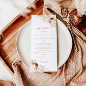 Terracotta Bruiloft Menu | Boho Pampas Grass