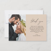 Terracotta Bruiloft Moderne Minimalist Dank u Bedankkaart (Achterkant)