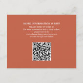 Terracotta Bruiloft QR Code Details Behuizing Kaar Informatiekaartje (Achterkant)