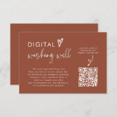 Terracotta Bruiloft QR Code Digitaal Wensen Goed Informatiekaartje (Voorkant / Achterkant)