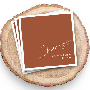 Terracotta bruiloft servetten   Minimalistisch gej
