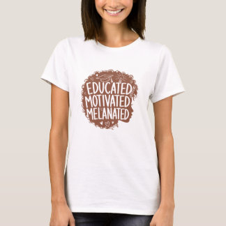 Terracotta Bruin Abstracte zwarte maand geschieden T-shirt