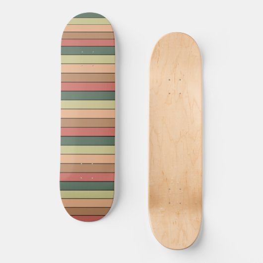 Terracotta bruin groen zwart op Waterverf papier Skateboard (Voorkant)