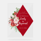 Terracotta Burgundy Blush Floral Wedding Welcome  (Recto)