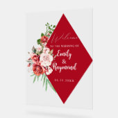 Terracotta Burgundy Blush Floral Wedding Welcome  (Angle)