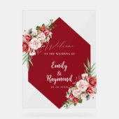 Terracotta Burgundy Blush Floral Wedding Welcome  (Recto)