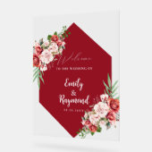 Terracotta Burgundy Blush Floral Wedding Welcome  (Angle)