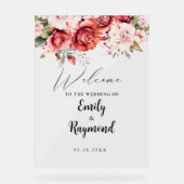 Terracotta Burgundy Blush Floral Wedding Welcome  (Recto)