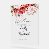 Terracotta Burgundy Blush Floral Wedding Welcome  (Angle)
