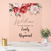 Terracotta Burgundy Blush Floral Wedding Welcome  (Mariage)