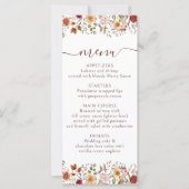 Terracotta Burgundy Floral Wedding Menu Cards (Devant)