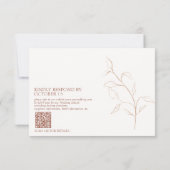 Terracotta Burnt Orange Botanique Code QR RSVP (Dos)