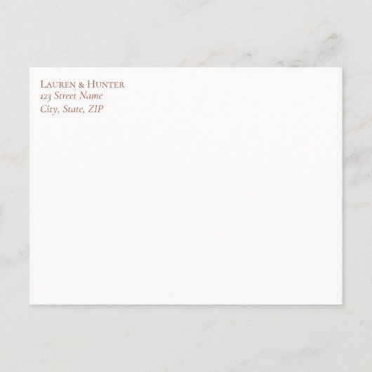 Terracotta Burnt Orange Botanique Non Menu RSVP (Dos)