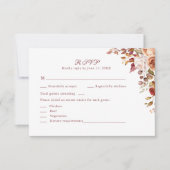 Terracotta Burnt Orange Floral Wedding Carte RSVP (Devant)