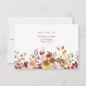 Terracotta Burnt Orange Floral Wedding Carte RSVP (Dos)