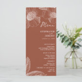Terracotta Burnt Oranje Floral Line Art Menu (Staand voorkant)