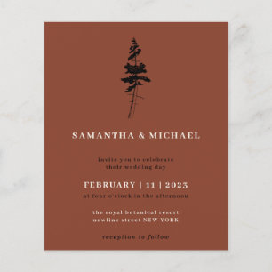 Terracotta Burnt oranje Forest Pine Tree-budget Flyer