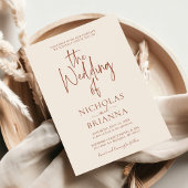 Terracotta Burnt Oranje Modern Boho Wedding Foto Kaart