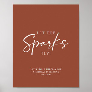 Terracotta Burnt Oranje Wedding Sparkler Verzenden Poster