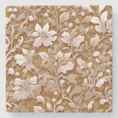 Terracotta Burnt Sinaasappel Modern botanisch Boho Stenen Onderzetter (Voorkant)