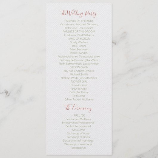 Terracotta & Cactus Bruiloft Fiesta huwelijksprogr Programma (Achterkant)