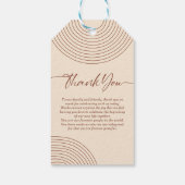 Terracotta Calligraphy Boho Line Art Hartelijk dan Cadeaulabel (Achterkant)