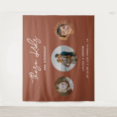 Terracotta Calligraphy Engagement Party Backdrop Wandkleed (Voorkant)