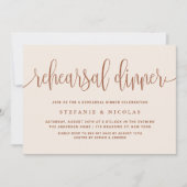 Terracotta Calligraphy Rehearsal Dinner Kaart (Voorkant)