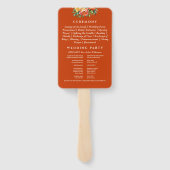 Terracotta Ceremonie Floral Wedding Programma Handwaaier (Achterkant)