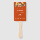 Terracotta Ceremonie Floral Wedding Programma Handwaaier (Voorkant)